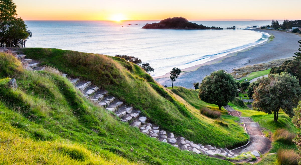 stairs leading to beach in Tauranga New Zealand