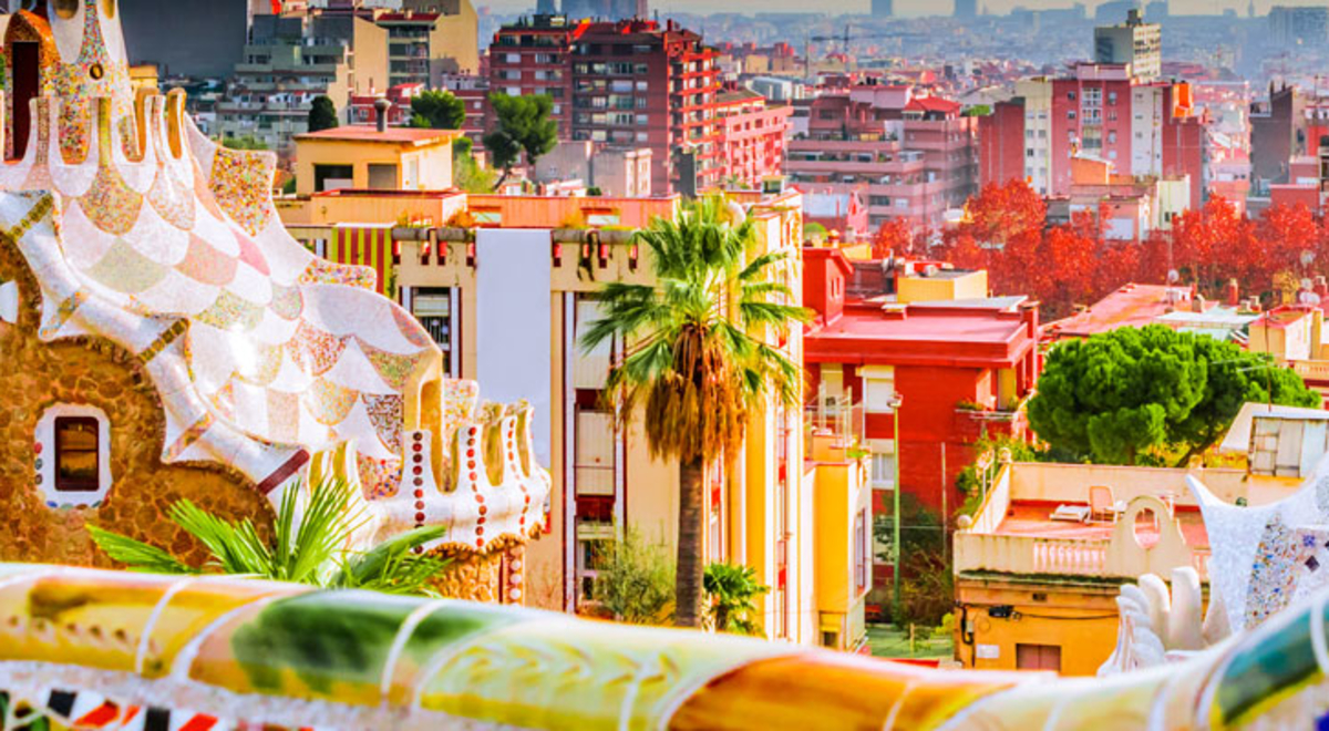Bright, colourful architecture in Spain