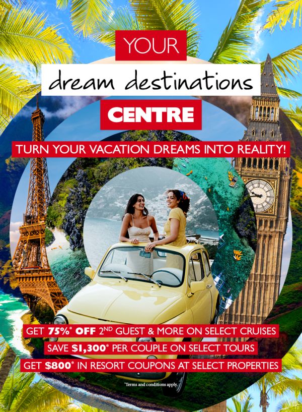 DREAM DESTINATION SALE ON NOW! Check out these amazing deals!