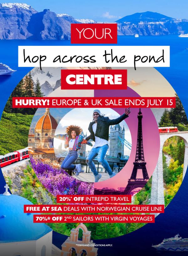 Hop across the pond and explore Europe & the UK with these great deals!