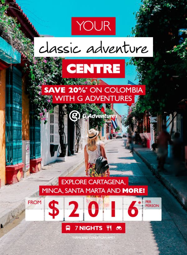 G Adventures - save 20%* on Colombia with G Adventures - from $2016* per person 7 night tour