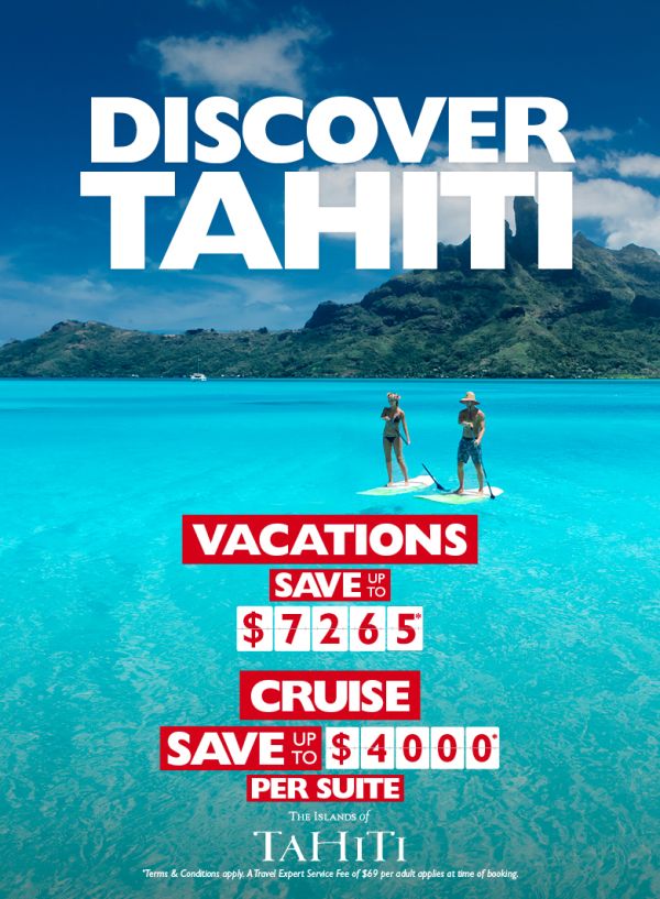 Discover Tahiti with vacation package and cruise deals!