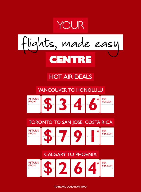 Flights, made easy! Check out the HOT air deals available now!