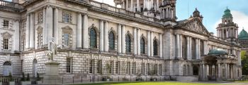 Ground view of an Old City Hall in Belfast