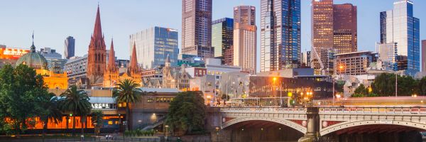 Melbourne City in the early evening