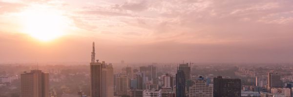City of Nairobi on a foggy day