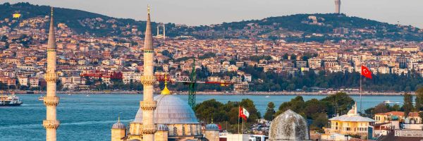 Eastern Europe buildings along river