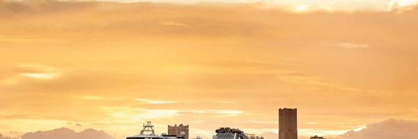 Princess Cruises ship docked outside of Tokyo