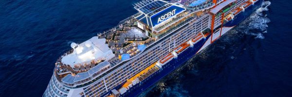 Drone shot of cruise ship