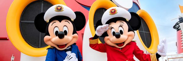 Mickey & Minnie wearing sailor hats