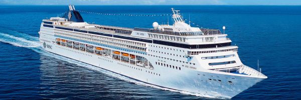 Cruise ship in middle of ocean