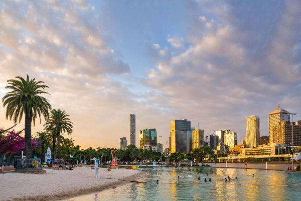 South Bank lagoon in the late afternoon
