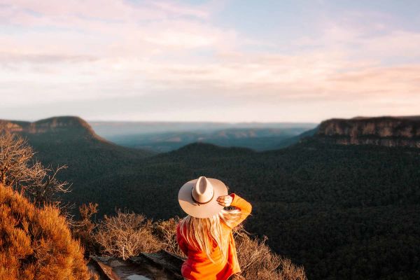 Lady admiring view of a national park