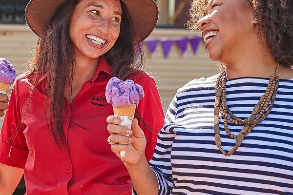 Eating lavender iceream