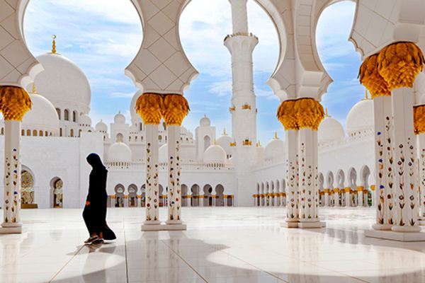 Person walking through building in Abu Dhabi 