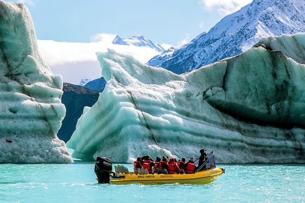 Cruising past glaciers