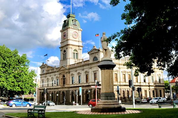 white building in the middle of ballarat nsw