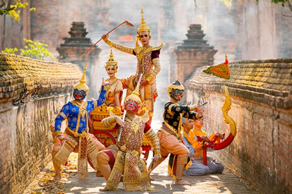group of traditional dancers in bangkok