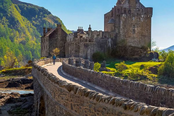 Traditional castle and bridge