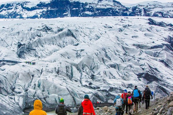 A hike on the Solheimajokull glacier