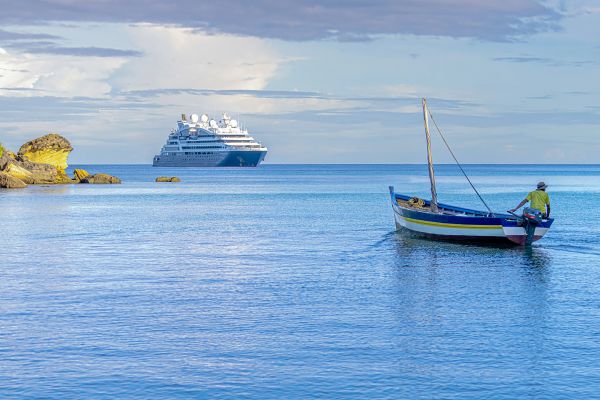 Cruise ship in distance