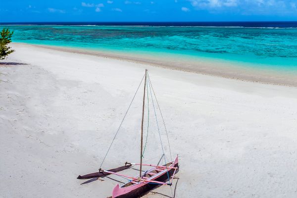 Clear white sand beach