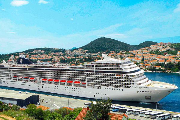 MSC cruise ship in port of call