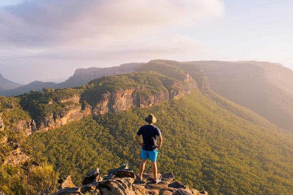 Man admiring the view in a national park