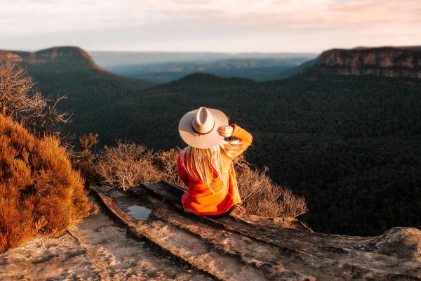 Lady admiring view of a national park