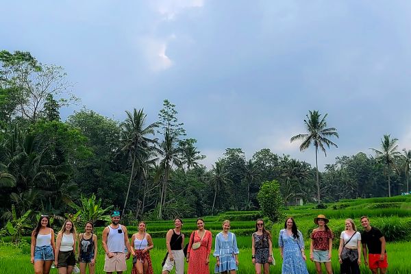 Group of people in rice terraces