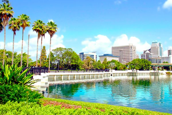 City of Orlando as seen from a river