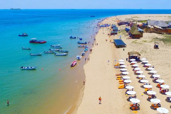 A view of the beach on a Portuguese island that can be visited via a Portuguese island cruise from South Africa.