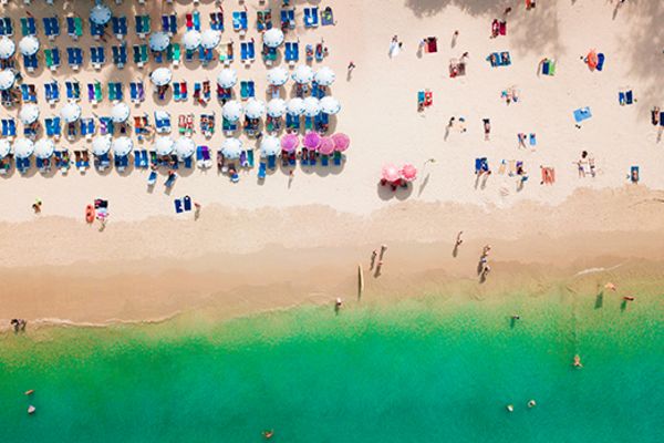 aerial view of beack in patong