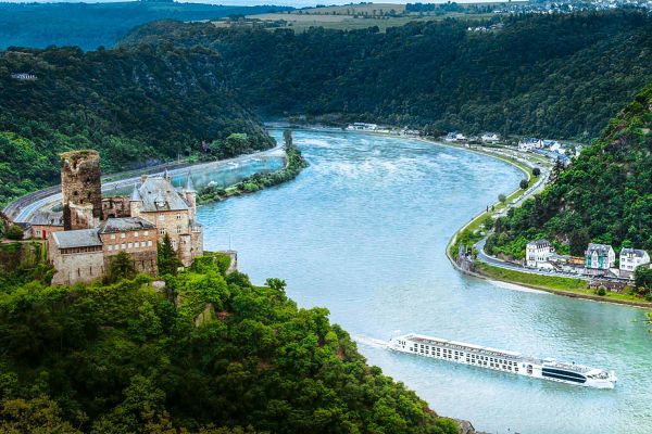 River ship cruising down the Rhine river