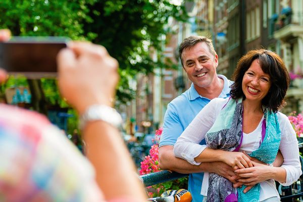 Couple getting a photo taken