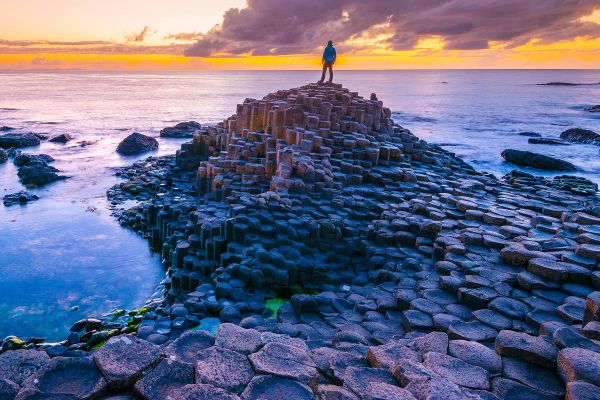 Giant's Causeway under an early sunset