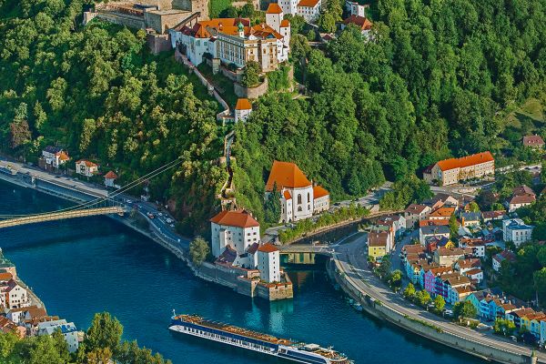 Ship in European river