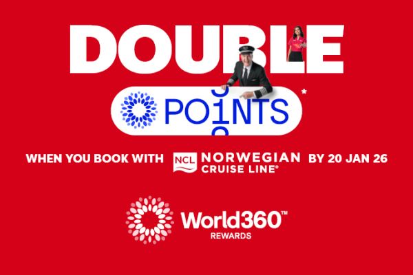 Double points* when you book with Norwegian Cruise Line by 20 Jan 26 | *Terms, conditions & exclusions apply.
