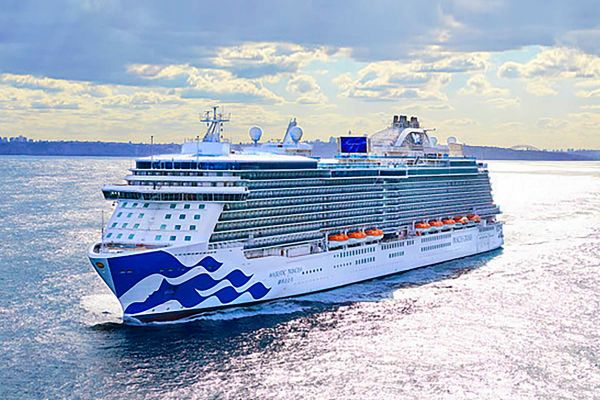 Cruise ship in middle of ocean