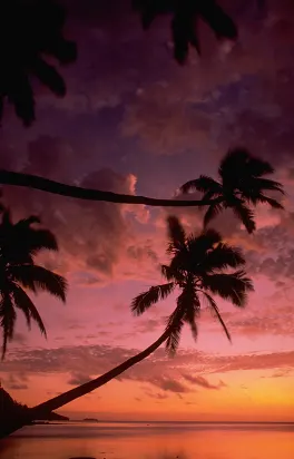 Sunset in Fiji, luxury travel holiday