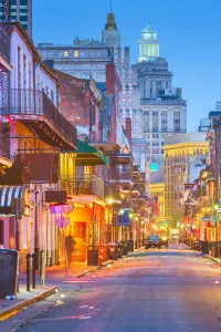 Bourbon street in New Orleans, Louisiana, USA