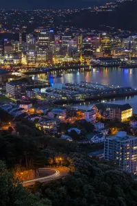 Wellington city at night, luxury travel holiday, New Zealand