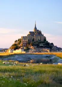 Mont Saint-Michel castle in Normandy, France