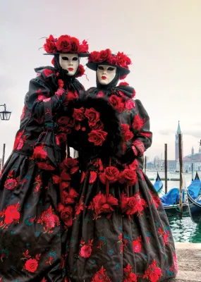 People dressed up for the Carnival of Venice