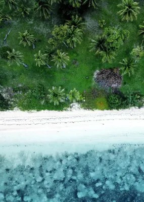 View of a Fiji beach from above