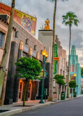 The view down the centre of Hollywood Boulevard