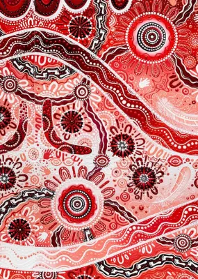 Indigenous artwork that tells the story of Flight Centre