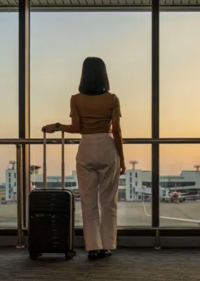 Business Woman At Airport Corporate Travel