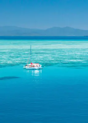 sailing boat on water on great barrier reef