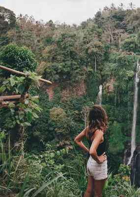 Bali Tourist admiring the scenic view  
